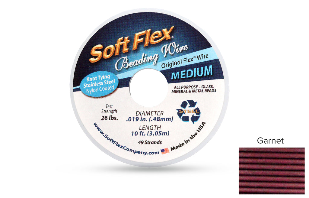 Soft Flex Beading Wire 49 Strand .019 Inch Garnet - 1 spool