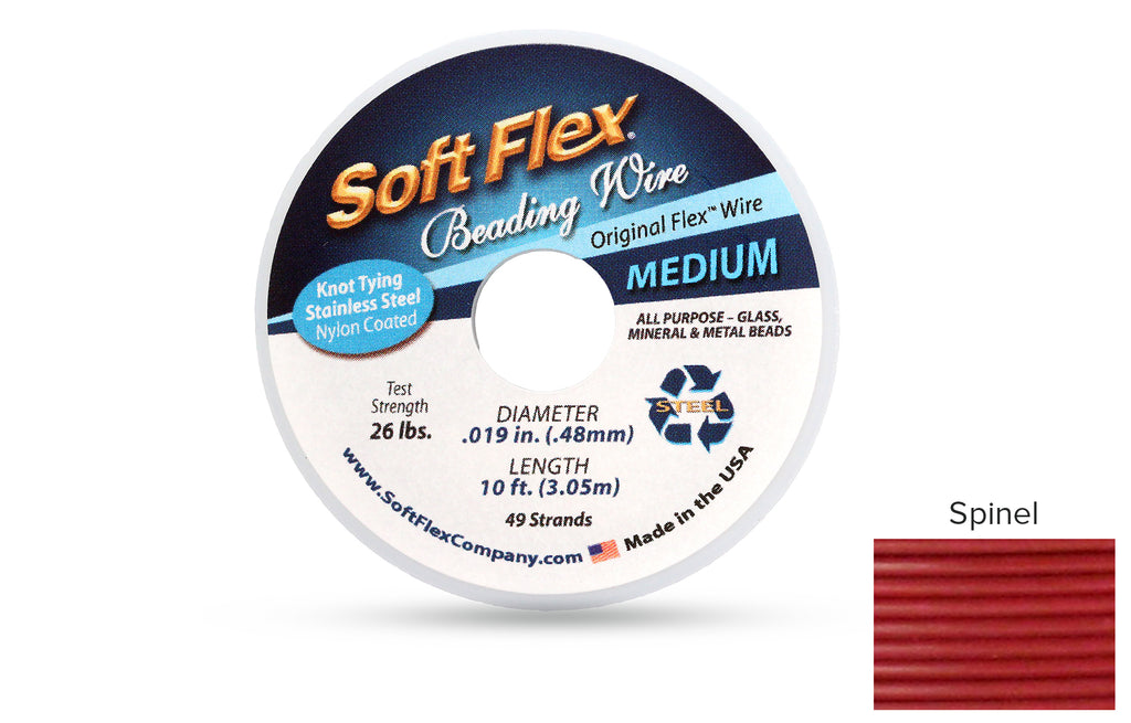 Soft Flex Beading Wire 49 Strand .019 Inch Spinel - 1spool – Plazko