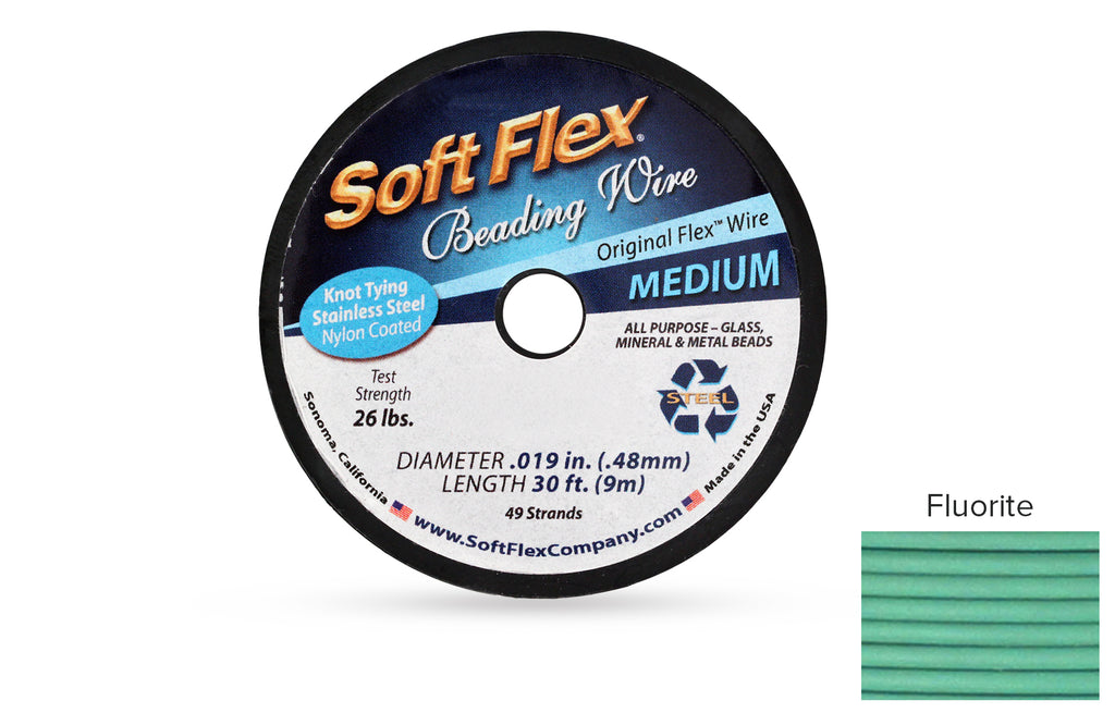 Soft Flex Beading Wire 49 Strand .019 Inch Fluorite  - 1spool