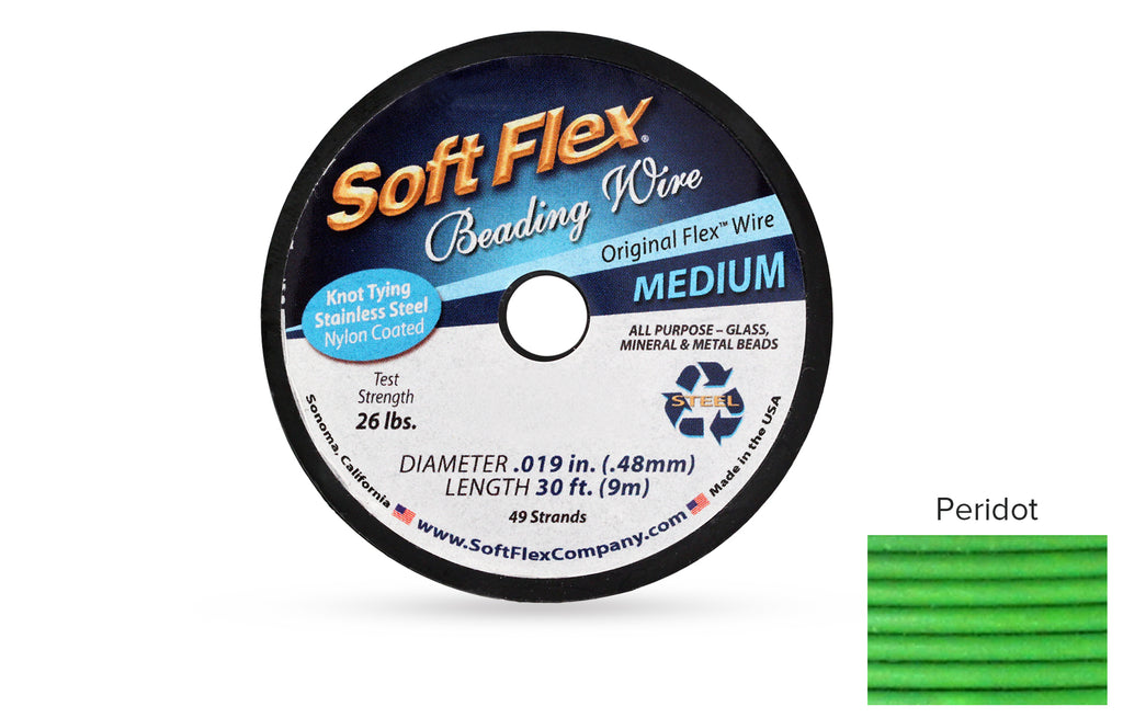 Soft Flex Beading Wire 49 Strand .019 Inch Peridot  - 1spool