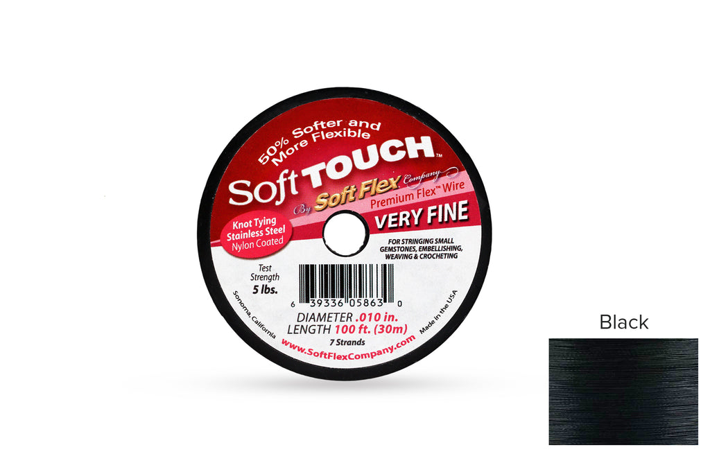 Soft Touch Beading Wire 7 Strand .010 Inch Black - 1spool