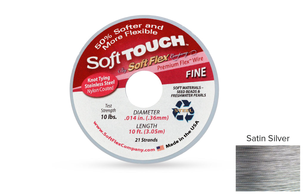 Soft Touch Beading Wire 21 Strand .014 Inch Satin Silver - 1spool
