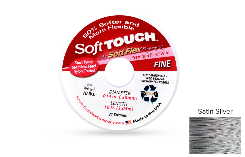 Soft Touch Beading Wire 21 Strand 0.014 Inch Satin Silver - 1spool