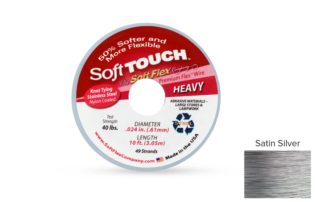 Soft Touch Beading Wire 49 Strand .024 Inch Satin Silver - 1spool