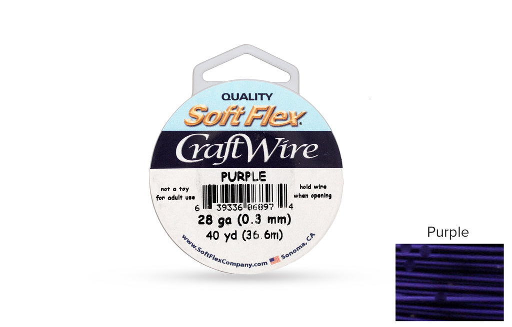 Craft Wire Soft Flex 28 Gauge Purple - 1spool