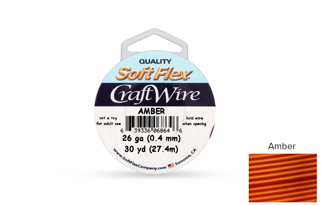 Craft Wire Soft Flex 26 Gauge Amber - 1 spool