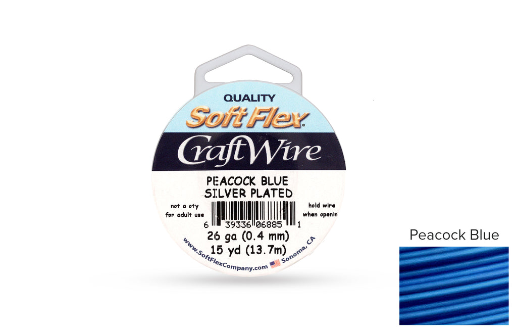 Craft Wire Soft Flex 26 Gauge Peacock Blue - 1 spool