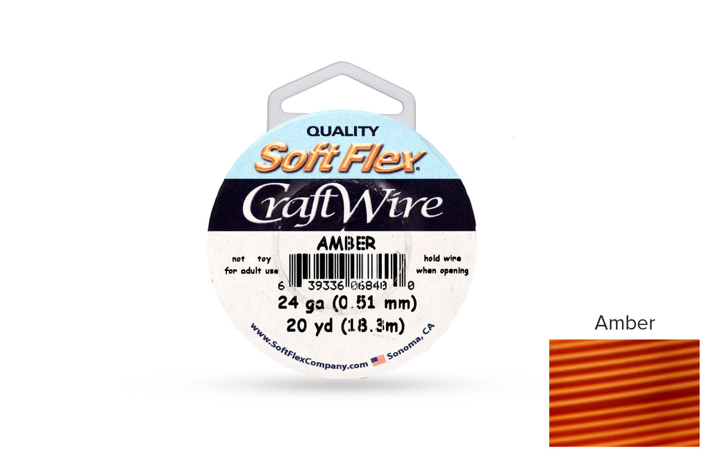 Craft Wire Soft Flex 24 Gauge Amber - 1 spool