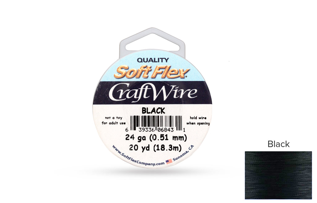 Craft Wire Soft Flex 24 Gauge Black - 1 spool