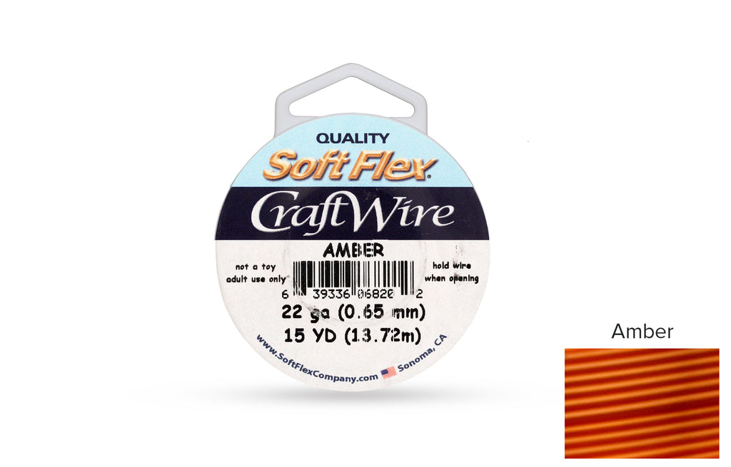 Craft Wire Soft Flex 22 Gauge Amber - 1 spool