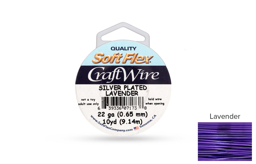 Craft Wire Soft Flex 22 Gauge Silver Plated Lavender - 1 spool