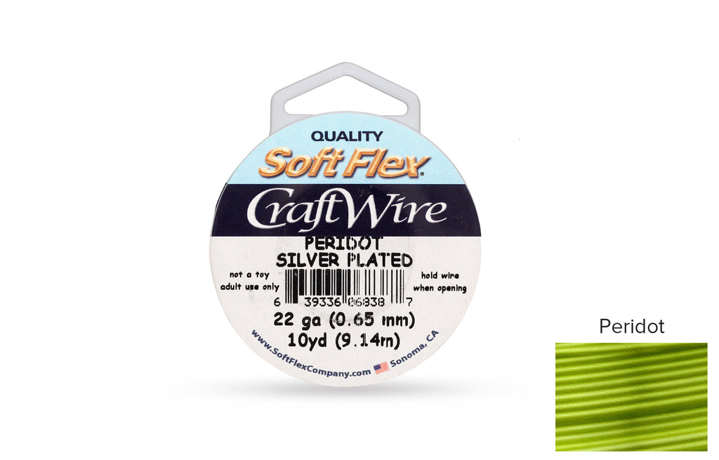 Craft Wire Soft Flex 22 Gauge, versilberter Peridot – 1 Spule