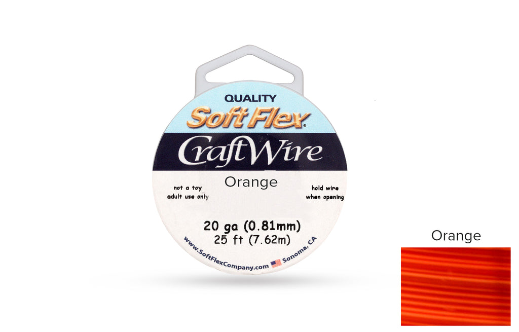Craft Wire Soft Flex 20 Gauge Silver Plated Orange - 1 spool