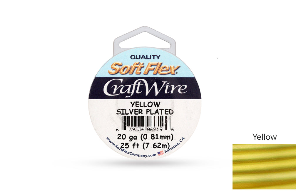 Craft Wire Soft Flex 20 Gauge Silver Plated Yellow - 1 spool