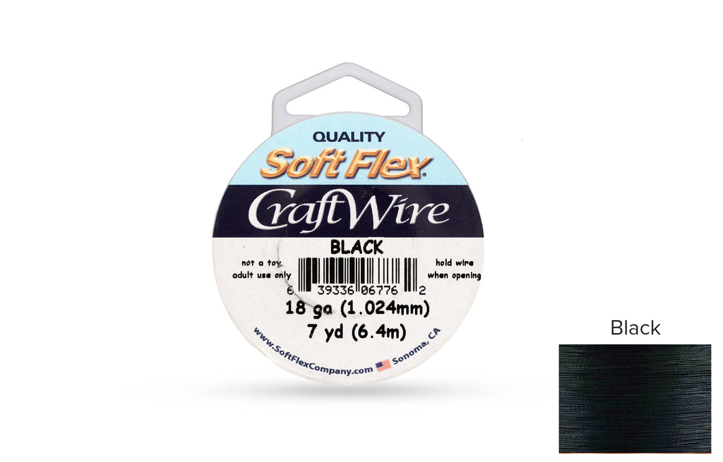 Craft Wire Soft Flex 18 Gauge Black - 1 spool