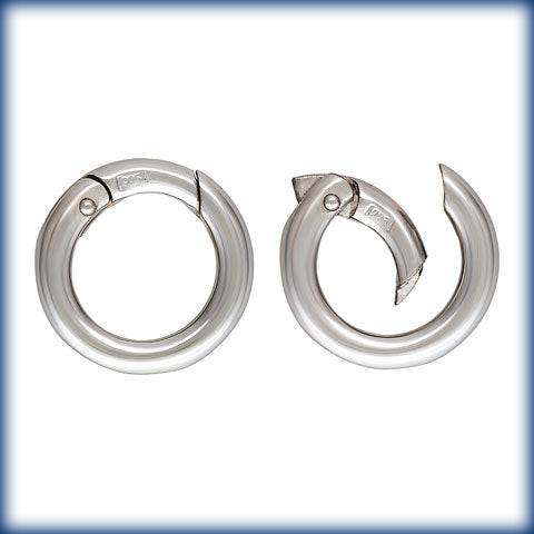 Sterling Silver 2.9x14.6mm Round Push Clasp - 1pc/pk
