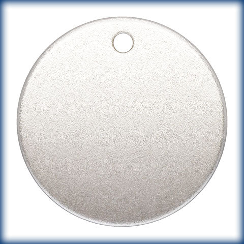 Sterling Silver 12.7mm Matte Disc 1.2mm Hole (0.8mm Thick) - 2pcs/pack