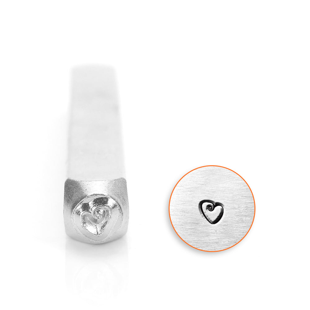 Sello ImpressArt de 3 mm con forma de corazón grueso (1 unidad)