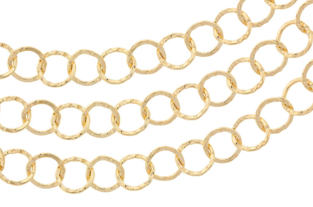 14Kt Gold Filled 5.3mm Round Cable Chain Diamond Pattern - 5ft
