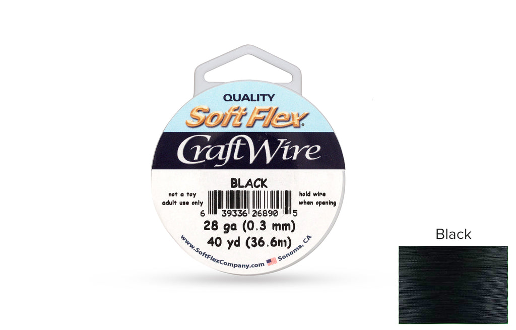 Craft Wire Soft Flex 28 Gauge Black Plated Wire - 1spool