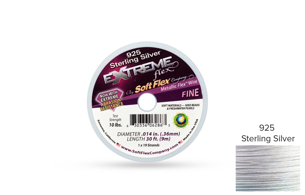 Soft Flex extreme Flex wire 19 Strand 0.014 Inch 30ft length silver color - 1spool