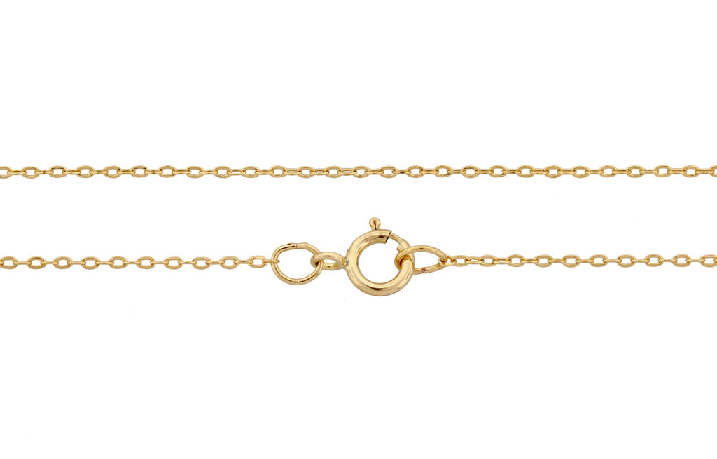 14Kt Gold Filled 1.5x1mm Flat Drawn Delicate Cable Chain 24" with Spring Ring Clasp - 1pc