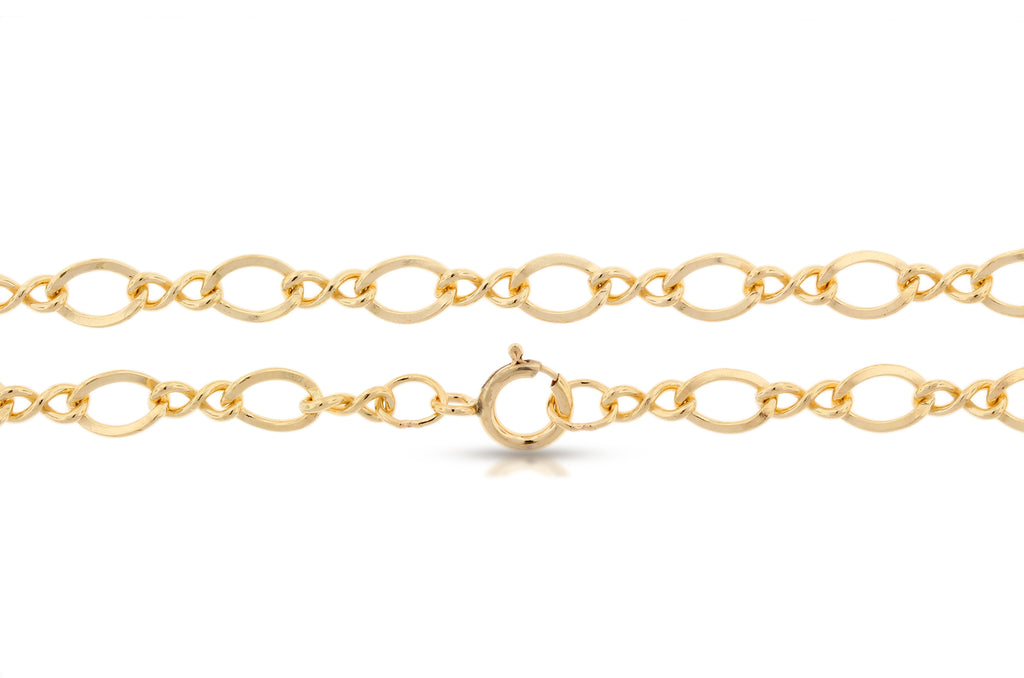 14Kt Gold Filled Figure Eight Chain 5.4x3.4mm 16" with Spring Ring Clasp - 1pc