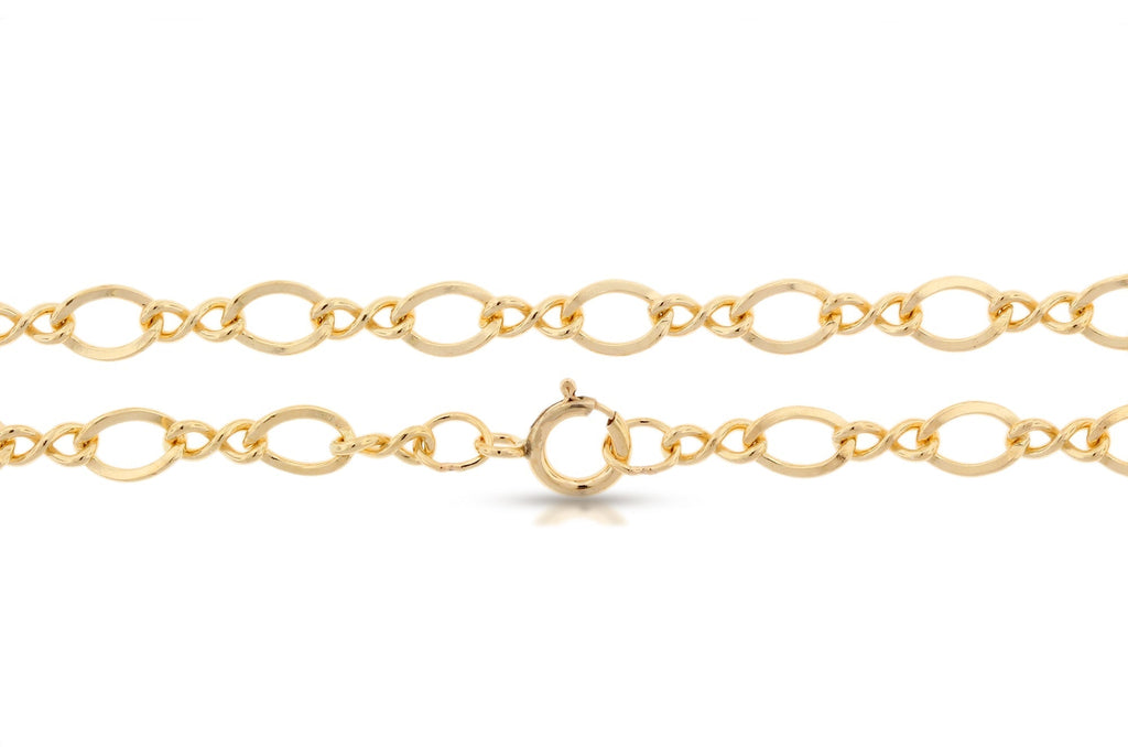 14Kt Gold Filled Figure Eight Chain 5.4x3.4mm 22" with Spring Ring Clasp - 1pc