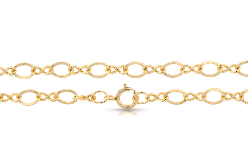14Kt Gold Filled Figure Eight Chain 5.4x3.4mm 18" with Spring Ring Clasp - 1pc