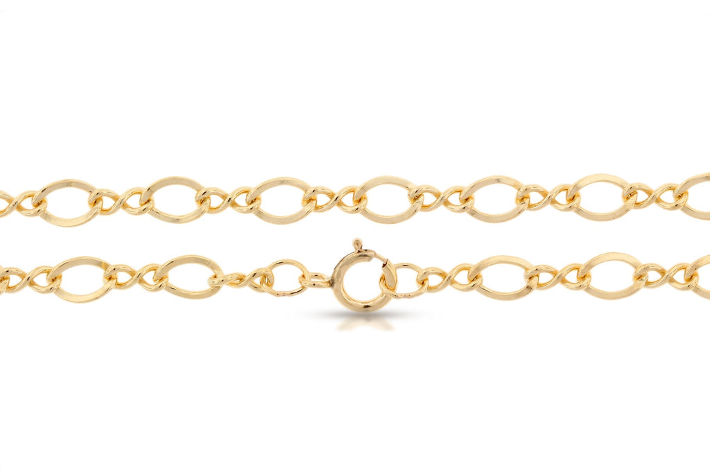 14Kt Gold Filled Figure Eight Chain 5.4x3.4mm 20" with Spring Ring Clasp - 1pc