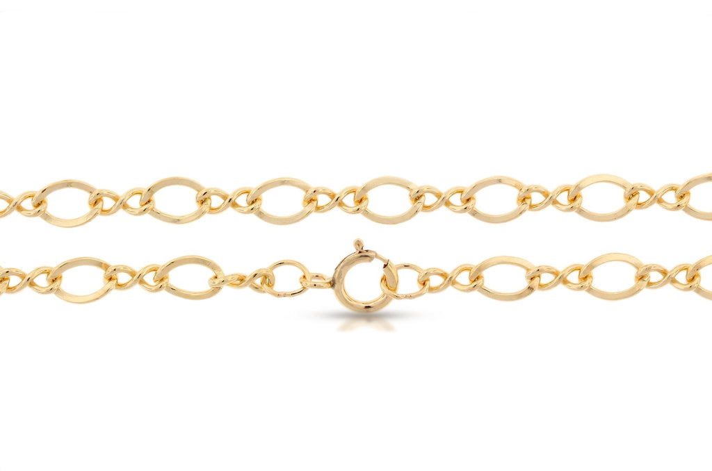 14Kt Gold Filled Figure Eight Chain 5.4x3.4mm 24" with Spring Ring Clasp - 1pc