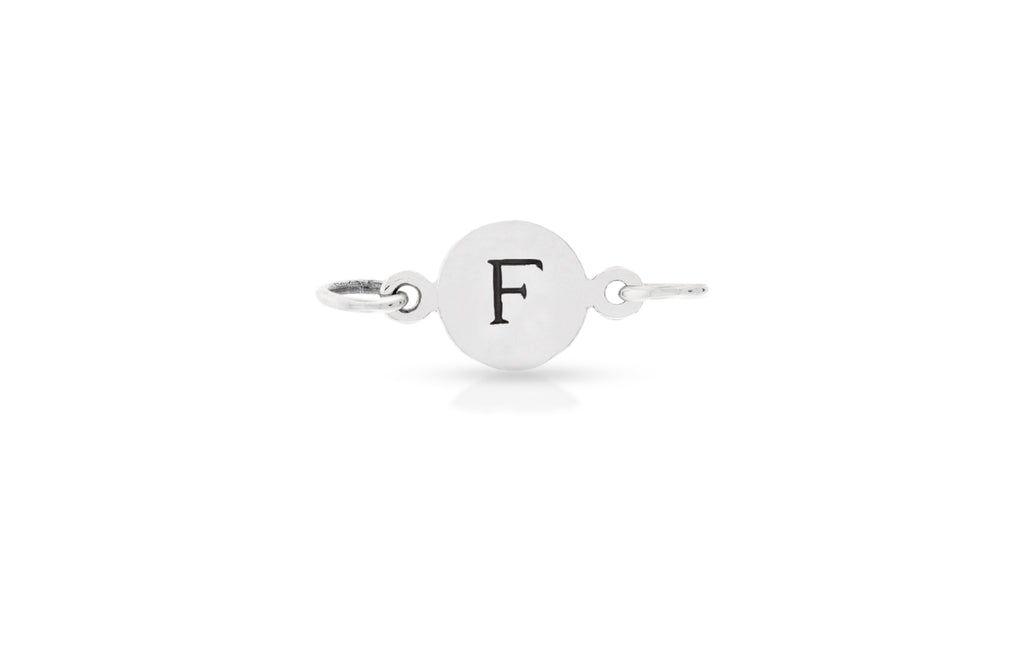 Sterling Silver F Letter Disc Link 8x21mm - 1pc