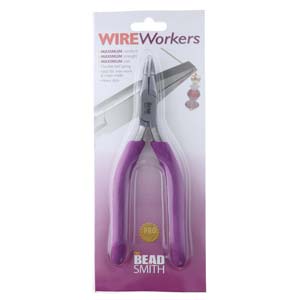 Wire Workers Bent Chain Nose W/Foam Grip 6.5 inch Purple Ergo Grip