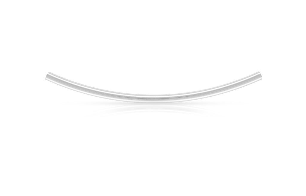 Sterling Silver 25x1.5mm Curved Tube, 1mm Inside Diameter - 20pcs/pack