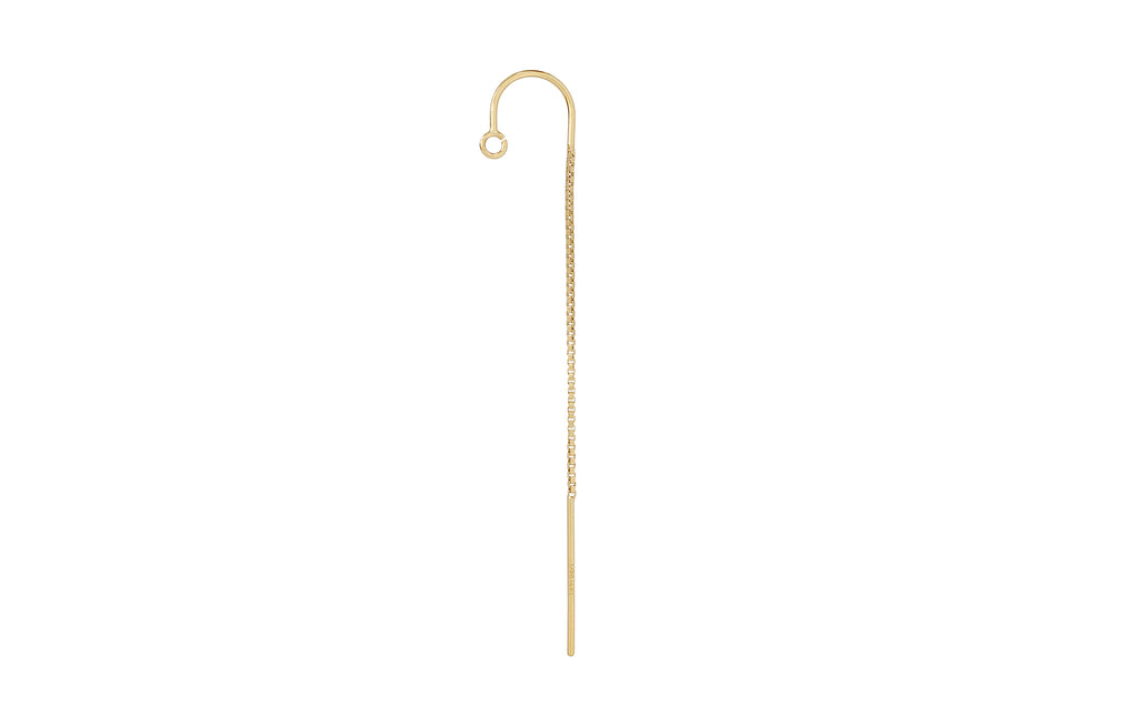 14Kt Gold Filled Box Chain Ear Threader With U Bar and Ring - 2pcs/pack