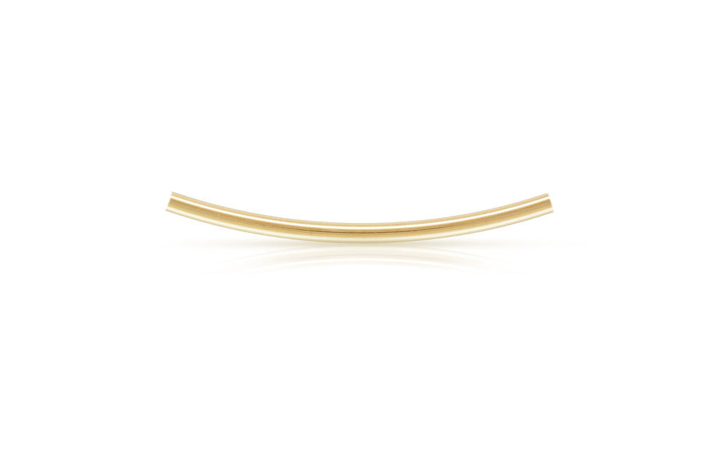 14Kt Gold Filled Curved Tube 15x1.5mm, 1mm Inside Diameter - 10pcs/pack