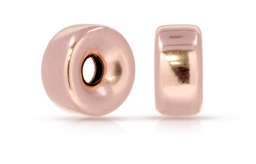 14Kt Rose Gold Filled Roundel Spacer Beads 8mm, 2mm Hole - 1pc