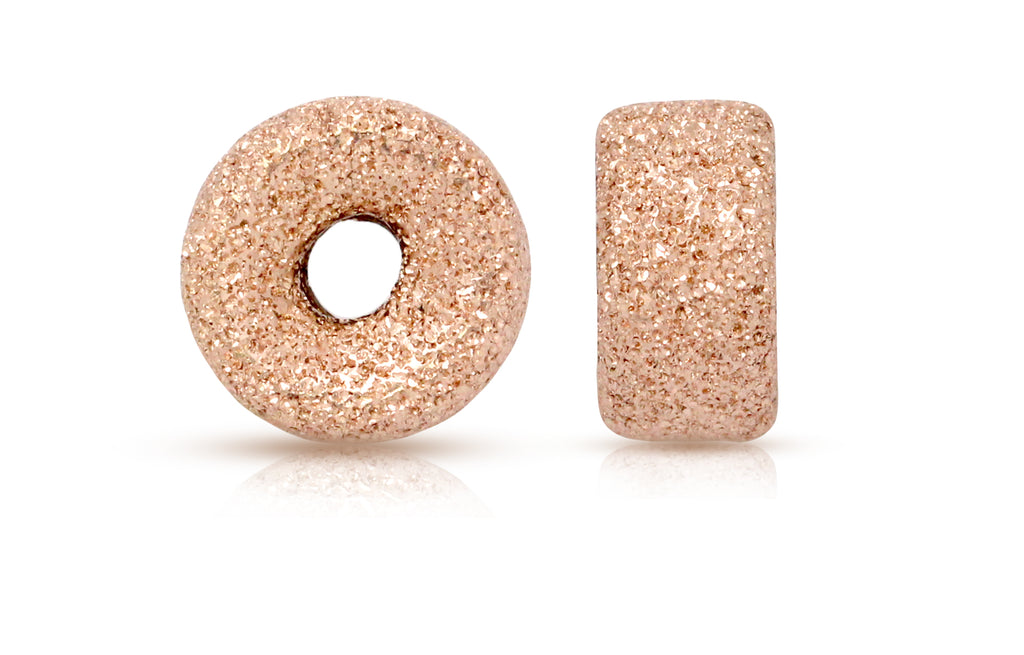 14Kt Rose Gold Filled 6mm Stardust Roundel Shiny Bead 1.5mm Hole - 5pcs/pack