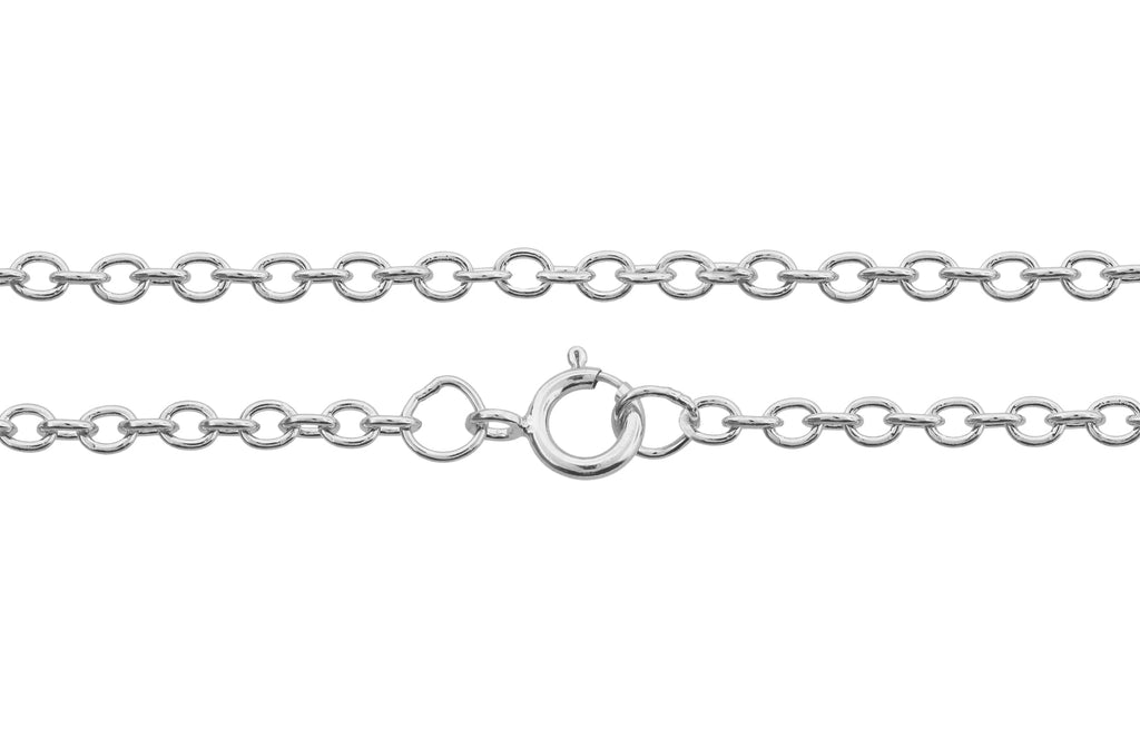 Sterling Silver 2.5x2mm Strong and Heavy 30" Cable Chain With Spring Ring Clasp - 1pc