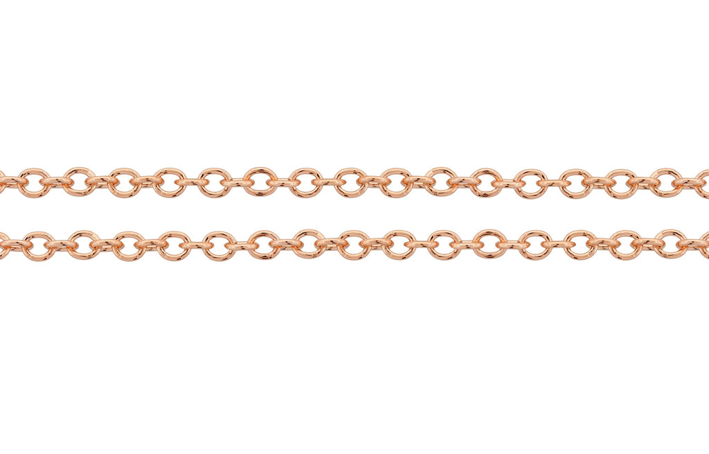 14Kt Rose Gold Filled 2.5x2mm Strong and Heavy  Cable Chain - 20ft