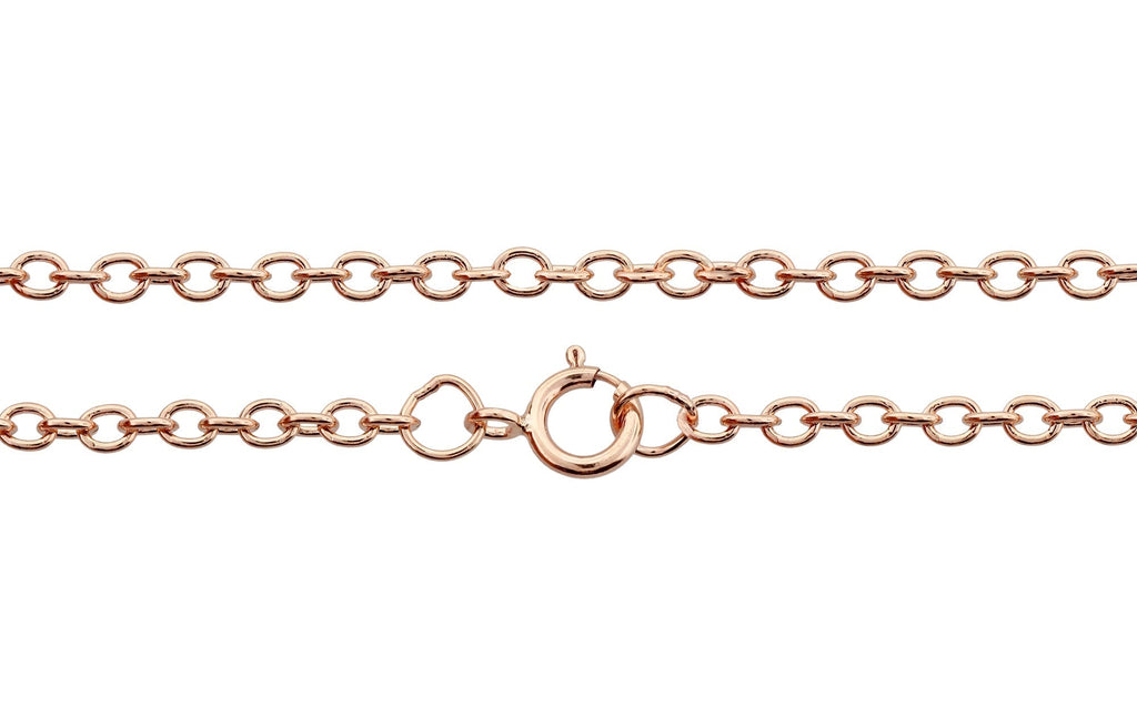 14Kt Rose Gold Filled 2.5x2mm Strong and Heavy 22" Neck Chain With Spring Ring Clasp - 1pc