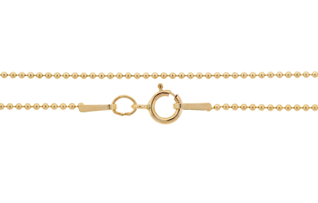 14Kt Gold Filled 1mm 36" Ball Chain With Spring Ring Clasp - 1pc