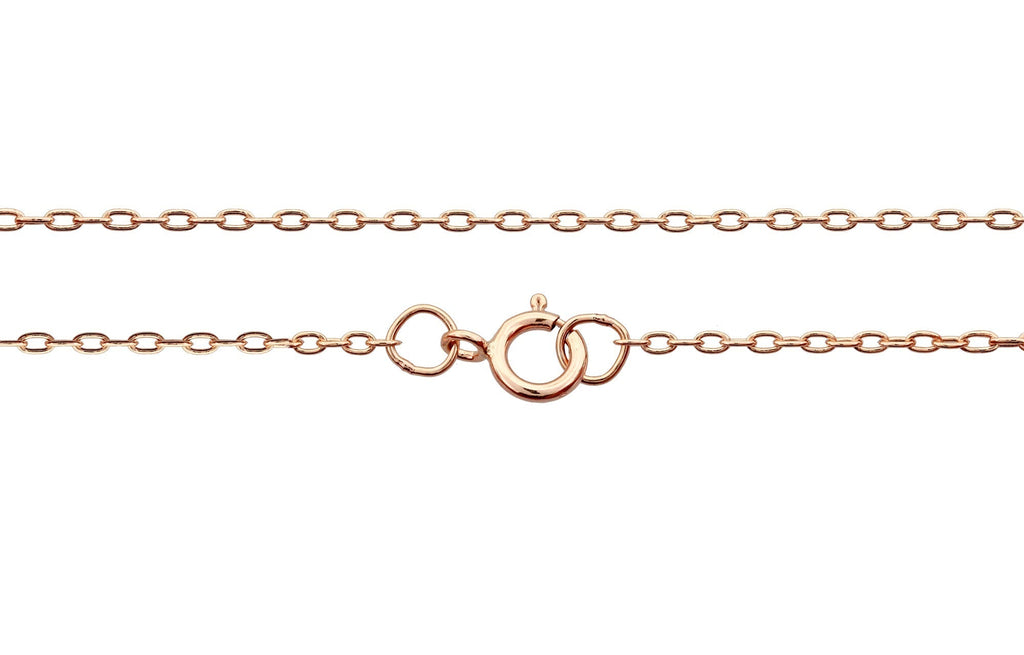 14Kt Rose Gold Filled 1.8x1.1mm Drawn Cable Chain 22" With Spring Ring Clasp - 1pc