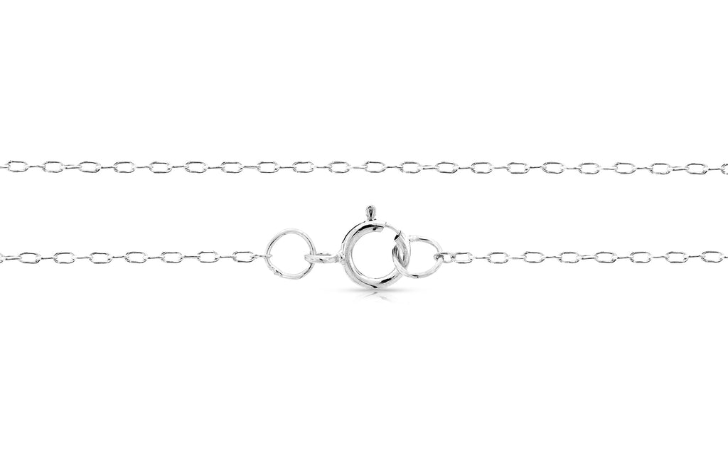 Sterling Silver 1.5x1mm 30 Inch Drawn Cable Neck chain with clasp - 1pc/pk