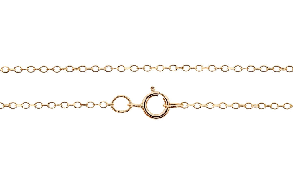 14Kt Gold Filled 1.4x1mm 30" Cable Chain With Spring Ring Clasp - 1pc
