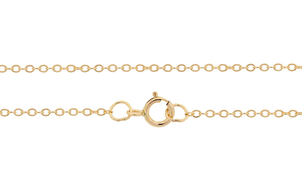 14Kt Gold Filled 1.4x1mm 24" Flat Cable Chain With Spring Ring Clasp - 1pc