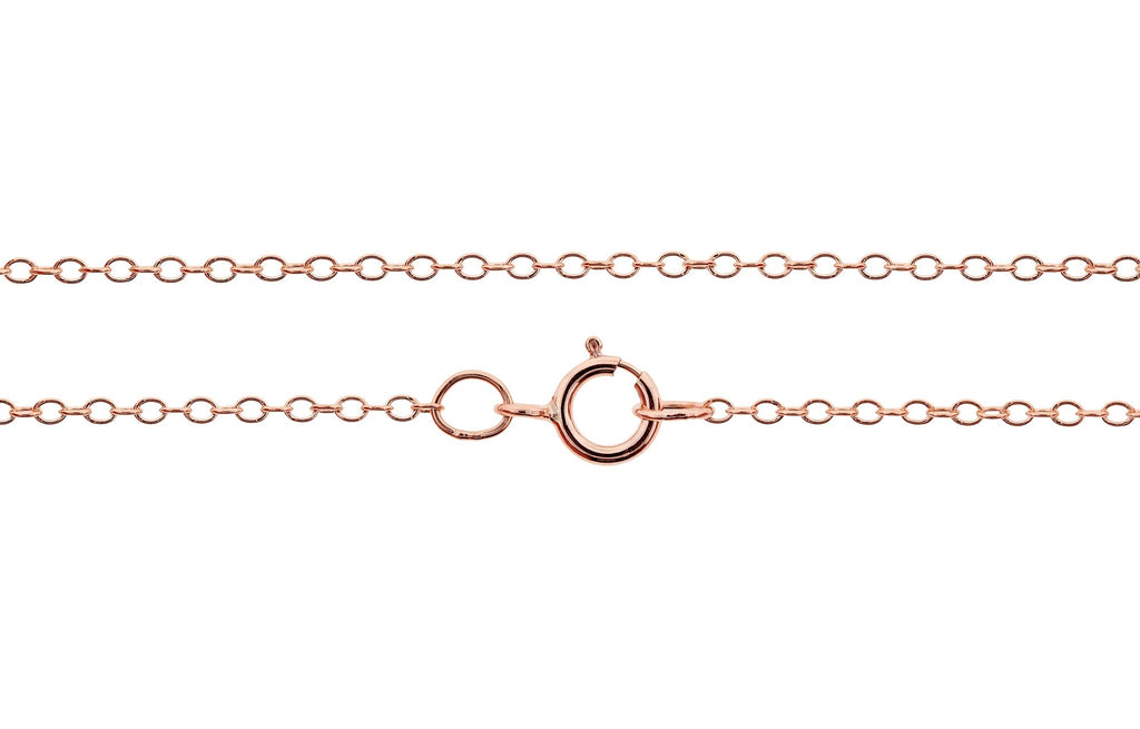 14Kt Rose Gold Filled 1.4x1mm 20" Cable Chain With Spring Ring Clasp - 1pc