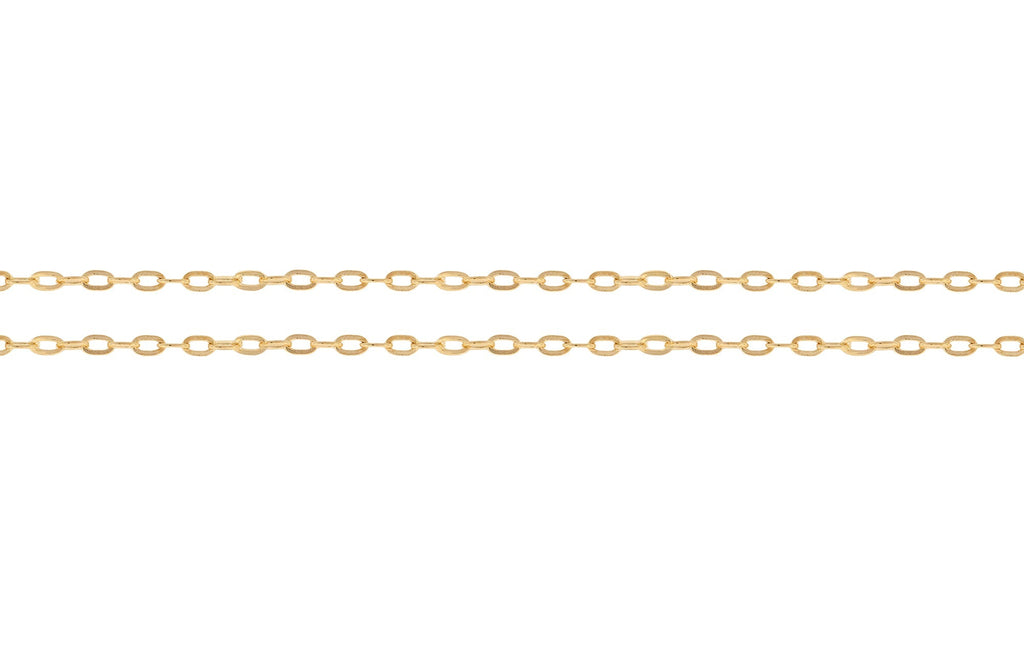 14Kt Gold Filled 1.5x1mm Drawn Flat Cable Chain - 100ft