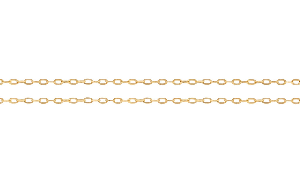 14Kt Gold Filled 1.5x1mm Drawn Flat Cable Chain - 20ft