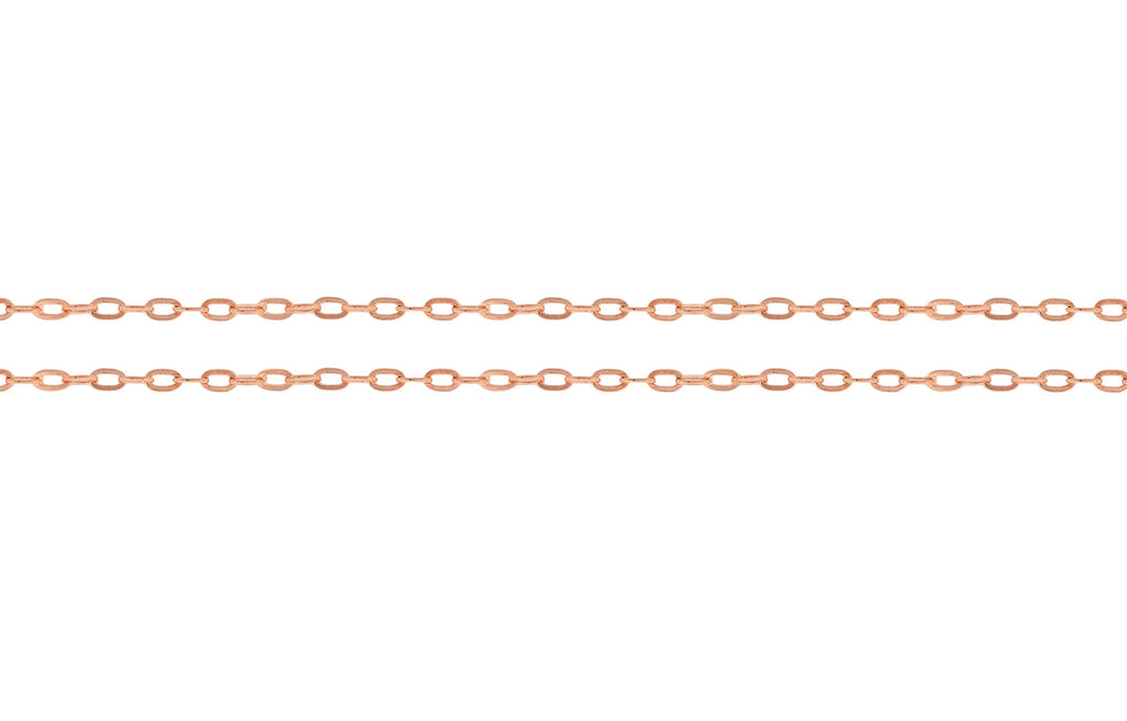 14Kt Rose Gold Filled 1.5x1mm Drawn Flat Cable Chain - 20ft